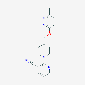 molecular formula C17H19N5O B2590187 2-(4-{[(6-methylpyridazin-3-yl)oxy]methyl}piperidin-1-yl)pyridine-3-carbonitrile CAS No. 2380071-94-1