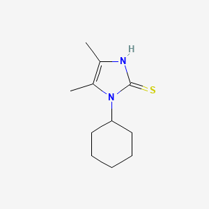 molecular formula C11H18N2S B2590190 1-cyclohexyl-4,5-dimethyl-1H-imidazole-2-thiol CAS No. 215675-51-7