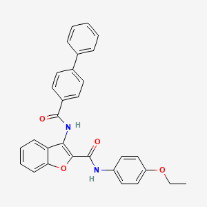 molecular formula C30H24N2O4 B2590195 3-([1,1'-biphenyl]-4-ylcarboxamido)-N-(4-ethoxyphenyl)benzofuran-2-carboxamide CAS No. 887889-66-9