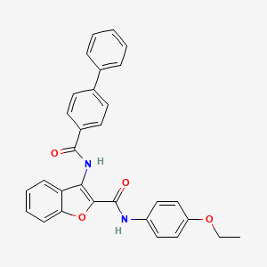 molecular formula C30H24N2O4 B2590195 3-([1,1'-ビフェニル]-4-イルカルボキサミド)-N-(4-エトキシフェニル)ベンゾフラン-2-カルボキサミド CAS No. 887889-66-9