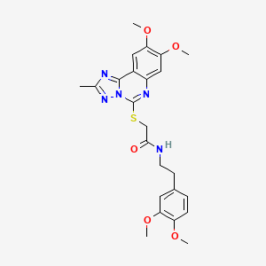 2-((8,9-dimethoxy-2-methyl-[1,2,4]triazolo[1,5-c]quinazolin-5-yl)thio)-N-(3,4-dimethoxyphenethyl)acetamide