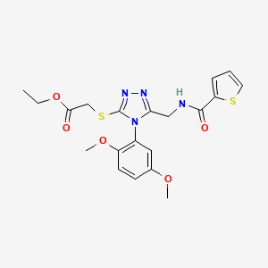 Ethyl 2-[[4-(2,5-dimethoxyphenyl)-5-[(thiophene-2-carbonylamino)methyl]-1,2,4-triazol-3-yl]sulfanyl]acetate