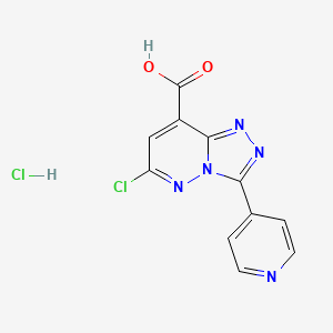 molecular formula C11H7Cl2N5O2 B2590201 6-Chloro-3-(pyridin-4-yl)-[1,2,4]triazolo[4,3-b]pyridazine-8-carboxylic acid HCl CAS No. 1951444-55-5