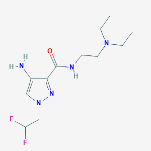 molecular formula C12H21F2N5O B2590202 4-Amino-N-[2-(diethylamino)ethyl]-1-(2,2-difluoroethyl)-1H-pyrazole-3-carboxamide CAS No. 2101199-94-2