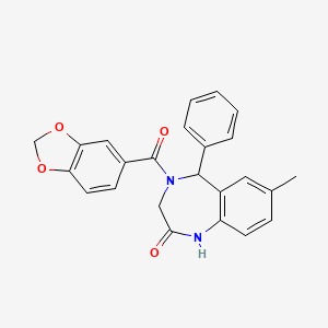 4-(1,3-benzodioxole-5-carbonyl)-7-methyl-5-phenyl-3,5-dihydro-1H-1,4-benzodiazepin-2-one