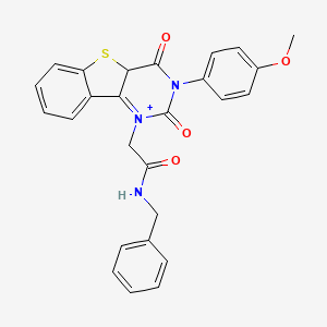 molecular formula C26H21N3O4S B2590207 N-苄基-2-[5-(4-甲氧基苯基)-4,6-二氧代-8-硫代-3,5-二氮杂三环[7.4.0.0^{2,7}]十三-1(9),2(7),10,12-四烯-3-基]乙酰胺 CAS No. 902294-80-8