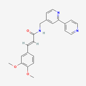 (E)-N-([2,4'-bipyridin]-4-ylmethyl)-3-(3,4-dimethoxyphenyl)acrylamide