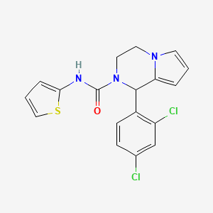 molecular formula C18H15Cl2N3OS B2590243 1-(2,4-dichlorophenyl)-N-(thiophen-2-yl)-3,4-dihydropyrrolo[1,2-a]pyrazine-2(1H)-carboxamide CAS No. 899750-35-7