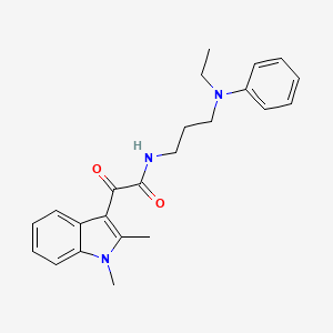 2-(1,2-dimethyl-1H-indol-3-yl)-N-(3-(ethyl(phenyl)amino)propyl)-2-oxoacetamide