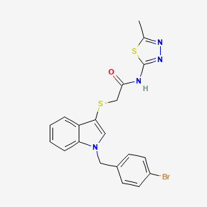 2-[1-[(4-bromophenyl)methyl]indol-3-yl]sulfanyl-N-(5-methyl-1,3,4-thiadiazol-2-yl)acetamide