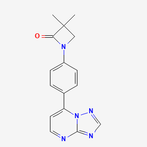 molecular formula C16H15N5O B2590251 3,3-Dimethyl-1-(4-[1,2,4]triazolo[1,5-a]pyrimidin-7-ylphenyl)-2-azetanone CAS No. 303985-90-2
