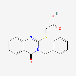 molecular formula C17H14N2O3S B2590253 2-(3-Benzyl-4-oxoquinazolin-2-yl)sulfanylacetic acid CAS No. 483350-66-9