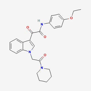 molecular formula C25H27N3O4 B2590254 N-(4-乙氧苯基)-2-氧代-2-[1-(2-氧代-2-哌啶-1-基乙基)吲哚-3-基]乙酰胺 CAS No. 872862-02-7