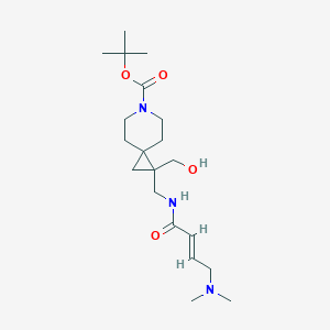 Tert-butyl 2-[[[(E)-4-(dimethylamino)but-2-enoyl]amino]methyl]-2-(hydroxymethyl)-6-azaspiro[2.5]octane-6-carboxylate