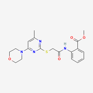 molecular formula C19H22N4O4S B2590265 Methyl 2-(2-((4-methyl-6-morpholinopyrimidin-2-yl)thio)acetamido)benzoate CAS No. 923146-08-1