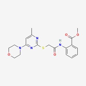 molecular formula C19H22N4O4S B2590265 2-(2-((4-甲基-6-吗啉代嘧啶-2-基)硫代)乙酰氨基)苯甲酸甲酯 CAS No. 923146-08-1