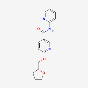 molecular formula C16H17N3O3 B2590267 N-(pyridin-2-yl)-6-((tetrahydrofuran-2-yl)methoxy)nicotinamide CAS No. 2034444-48-7