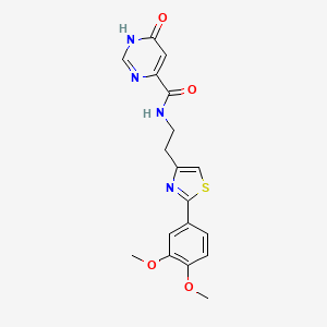 N-(2-(2-(3,4-dimethoxyphenyl)thiazol-4-yl)ethyl)-6-hydroxypyrimidine-4-carboxamide
