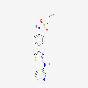 molecular formula C18H20N4O2S2 B2590272 N-(4-(2-(pyridin-3-ylamino)thiazol-4-yl)phényl)butane-1-sulfonamide CAS No. 1796947-12-0