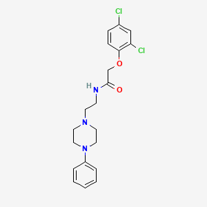 molecular formula C20H23Cl2N3O2 B2590281 2-(2,4-dichlorophenoxy)-N-[2-(4-phenylpiperazin-1-yl)ethyl]acetamide CAS No. 1049342-73-5
