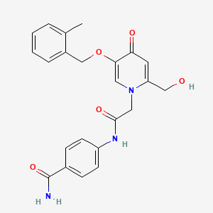 molecular formula C23H23N3O5 B2590282 4-(2-(2-(hydroxymethyl)-5-((2-methylbenzyl)oxy)-4-oxopyridin-1(4H)-yl)acetamido)benzamide CAS No. 946255-28-3