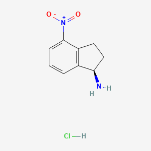 molecular formula C9H11ClN2O2 B2590290 (1R)-4-nitro-2,3-dihydro-1H-inden-1-amine hydrochloride CAS No. 2137096-29-6