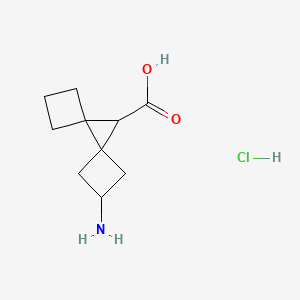 molecular formula C10H16ClNO2 B2590291 7-Aminodispiro[3.0.35.14]nonane-9-carboxylic acid;hydrochloride CAS No. 2490404-42-5