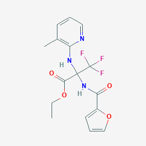 molecular formula C16H16F3N3O4 B259030 Ethyl 3,3,3-trifluoro-2-(2-furoylamino)-2-[(3-methyl-2-pyridinyl)amino]propanoate 