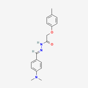 molecular formula C18H21N3O2 B2590315 (E)-N'-(4-(dimetilamino)bencilideno)-2-(p-toliloxi)acetohidrazida CAS No. 1610703-46-2