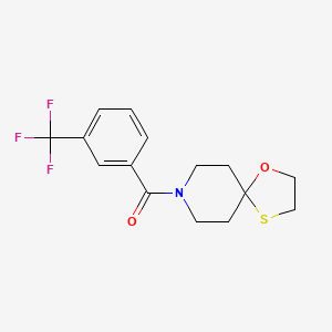 molecular formula C15H16F3NO2S B2590316 1-Oxa-4-thia-8-azaspiro[4.5]decan-8-yl(3-(trifluoromethyl)phenyl)methanone CAS No. 1351630-43-7