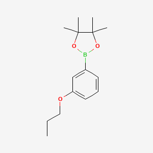 molecular formula C15H23BO3 B2590317 4,4,5,5-四甲基-2-(3-丙氧基苯基)-1,3,2-二氧杂硼环丁烷 CAS No. 1689469-59-7