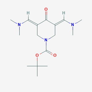 molecular formula C16H27N3O3 B2590320 tert-butyl (3E,5E)-3,5-bis[(dimethylamino)methylene]-4-oxopiperidine-1-carboxylate CAS No. 1255791-00-4