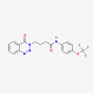 molecular formula C18H15F3N4O3 B2590323 4-(4-oxo-1,2,3-benzotriazin-3-yl)-N-[4-(trifluoromethoxy)phenyl]butanamide CAS No. 880812-17-9