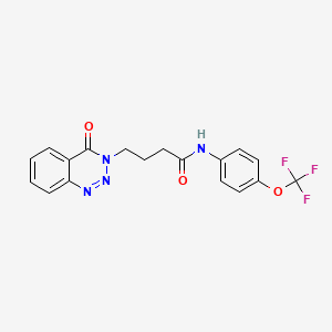 molecular formula C18H15F3N4O3 B2590323 4-(4-oxo-3,4-dihydro-1,2,3-benzotriazin-3-yl)-N-[4-(trifluoromethoxy)phenyl]butanamide CAS No. 880812-17-9