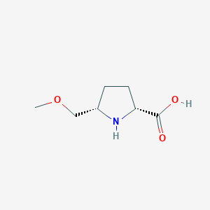 molecular formula C7H13NO3 B2590324 (2R,5S)-5-(Methoxymethyl)pyrrolidine-2-carboxylic acid CAS No. 1807937-70-7