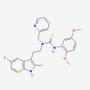 molecular formula C26H27FN4O2S B2590326 3-(2,5-dimethoxyphenyl)-1-(2-(5-fluoro-2-methyl-1H-indol-3-yl)ethyl)-1-(pyridin-2-ylmethyl)thiourea CAS No. 851970-50-8
