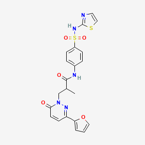 molecular formula C21H19N5O5S2 B2590331 3-(3-(呋喃-2-基)-6-氧代哒嗪-1(6H)-基)-2-甲基-N-(4-(N-(噻唑-2-基)磺酰基)苯基)丙酰胺 CAS No. 1286716-75-3