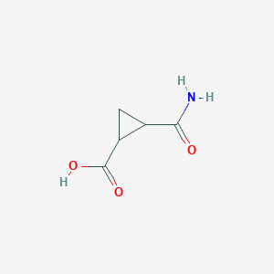 molecular formula C5H7NO3 B2590337 2-Carbamoylcyclopropane-1-carboxylic acid CAS No. 716362-29-7