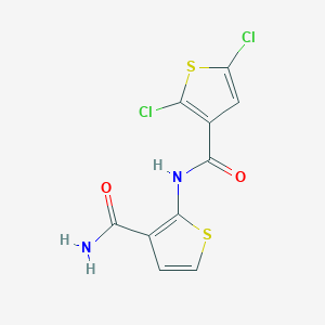 molecular formula C10H6Cl2N2O2S2 B2590338 N-(3-氨基甲酰基噻吩-2-基)-2,5-二氯噻吩-3-甲酰胺 CAS No. 864941-21-9