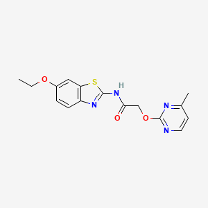 molecular formula C16H16N4O3S B2590340 N-(6-ethoxybenzo[d]thiazol-2-yl)-2-((4-methylpyrimidin-2-yl)oxy)acetamide CAS No. 1251683-65-4