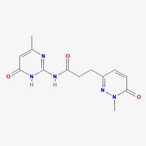 molecular formula C13H15N5O3 B2590351 N-(4-hydroxy-6-methylpyrimidin-2-yl)-3-(1-methyl-6-oxo-1,6-dihydropyridazin-3-yl)propanamide CAS No. 1796946-87-6
