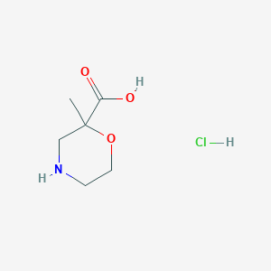 molecular formula C6H12ClNO3 B2590361 2-甲基吗啉-2-羧酸盐酸盐 CAS No. 2137719-42-5