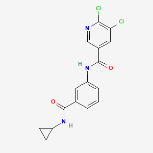 molecular formula C16H13Cl2N3O2 B2590369 5,6-dichloro-N-[3-(cyclopropylcarbamoyl)phenyl]pyridine-3-carboxamide CAS No. 926711-19-5