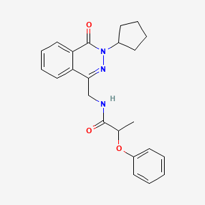 molecular formula C23H25N3O3 B2590375 N-((3-环戊基-4-氧代-3,4-二氢酞嗪-1-基)甲基)-2-苯氧基丙酰胺 CAS No. 1421452-32-5