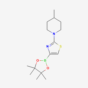 molecular formula C15H25BN2O2S B2590377 2-(4-Methylpiperidin-1-yl)thiazole-4-boronic acid pinacol ester CAS No. 1356938-07-2
