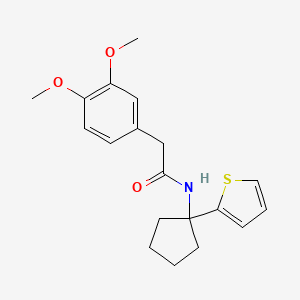 molecular formula C19H23NO3S B2590381 2-(3,4-dimethoxyphenyl)-N-(1-(thiophen-2-yl)cyclopentyl)acetamide CAS No. 2034331-40-1