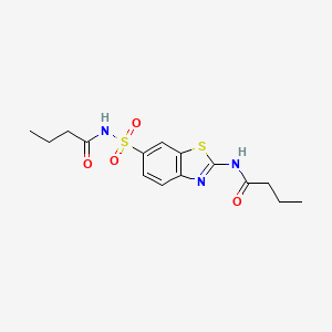 molecular formula C15H19N3O4S2 B2590384 N-[6-(butanoylsulfamoyl)-1,3-benzothiazol-2-yl]butanamide CAS No. 881042-58-6