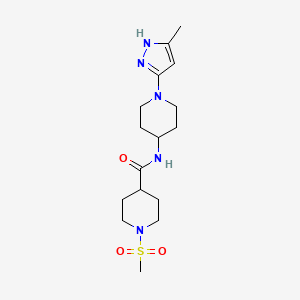 molecular formula C16H27N5O3S B2590394 N-(1-(5-methyl-1H-pyrazol-3-yl)piperidin-4-yl)-1-(methylsulfonyl)piperidine-4-carboxamide CAS No. 2034201-36-8