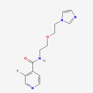 molecular formula C13H15FN4O2 B2590399 N-(2-(2-(1H-imidazol-1-yl)ethoxy)ethyl)-3-fluoroisonicotinamide CAS No. 2034391-08-5