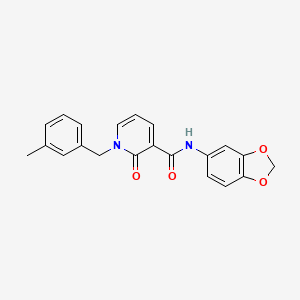 molecular formula C21H18N2O4 B2590402 N-(benzo[d][1,3]dioxol-5-yl)-1-(3-methylbenzyl)-2-oxo-1,2-dihydropyridine-3-carboxamide CAS No. 899754-08-6